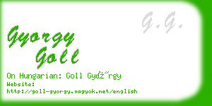 gyorgy goll business card